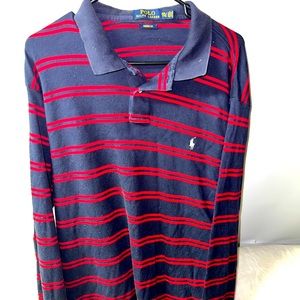 Polo by Ralph Lauren Long Sleeve Polo Custom fit Men’s Size 2XL Blue Red Striped